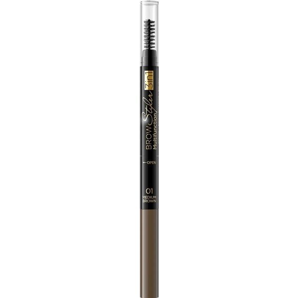

Eveline Cosmetics Многофункциональный стайлер для бровей 3в1:01-коричневый серии brow styler multifunction