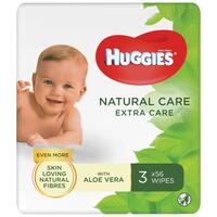Салфетки влажные детские Huggies Natural Care Extra Care 3*56шт