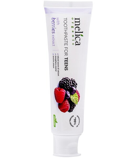 Акція на Melica organic зубная паста для подростка и вкусом "ягодный микс" 100мл від MOYO