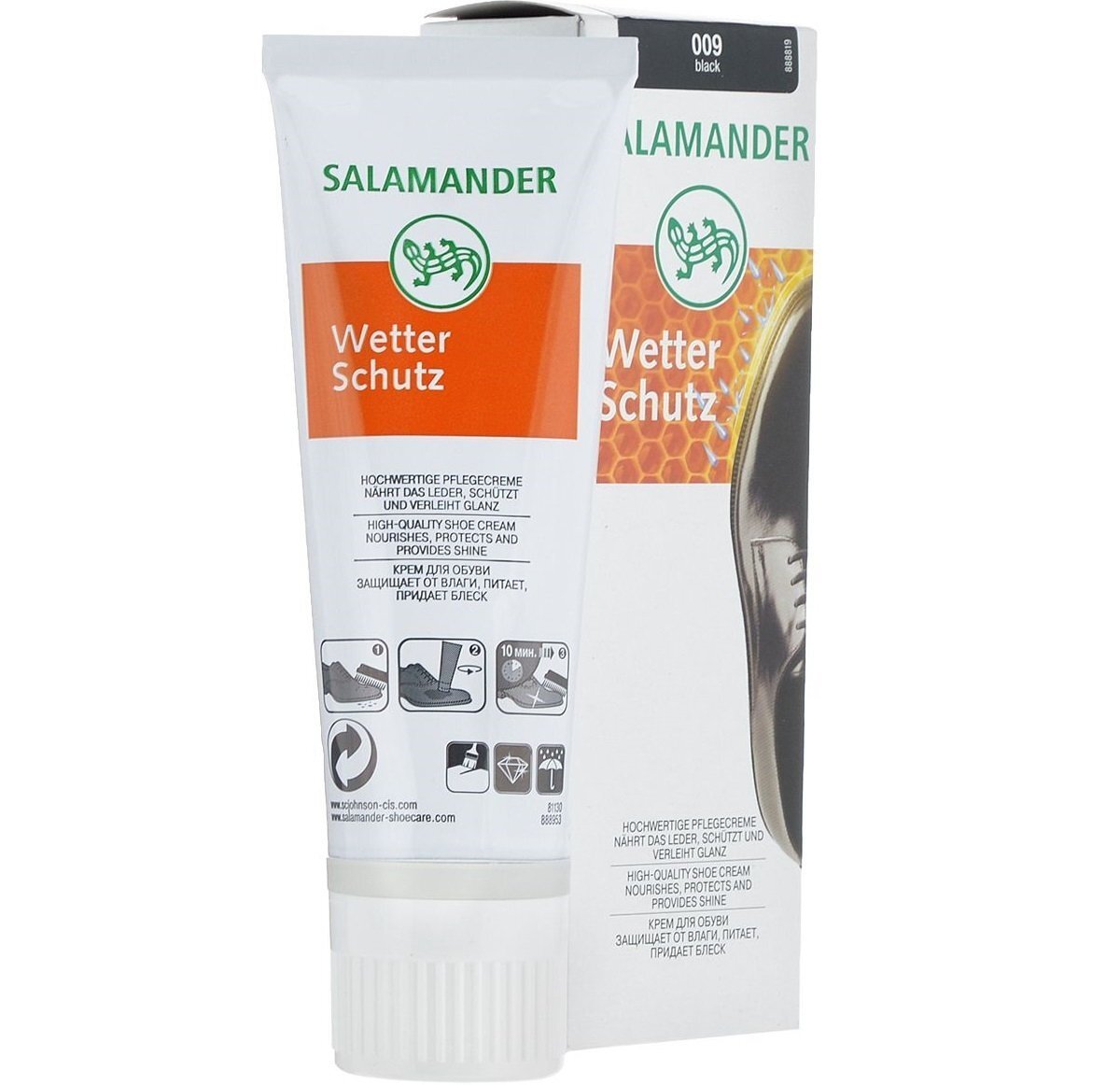 Salamander Крем для гладкої шкіри шкіри Wetter Schutz чорнийфото1