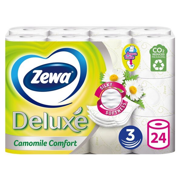 Акція на Туалетная бумага Zewa Deluxe Ромашка белая 24 шт від MOYO