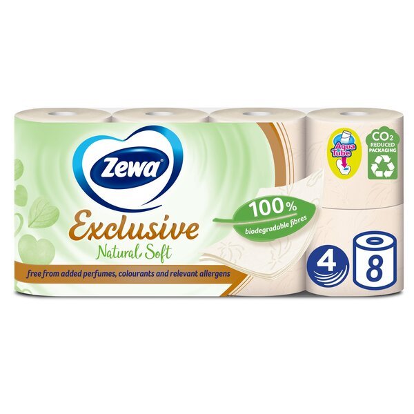 Акція на Туалетная бумага Zewa Exclusive Natural soft 8 шт від MOYO