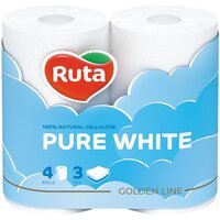 Бумага туалетная Ruta Pure White 3 слоя 4шт