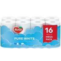 Бумага туалетная Ruta Pure White 3 слоя 16шт