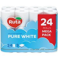 Бумага туалетная Ruta Pure White 3 слоя 24шт