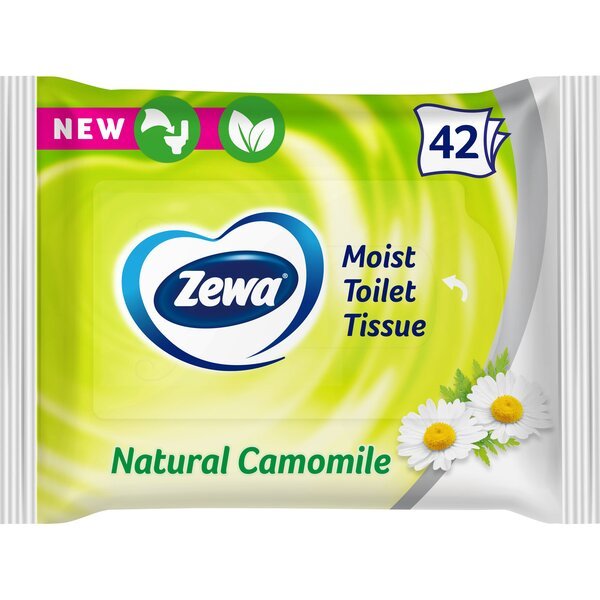 Акція на Туалетная влажная бумага Zewa Natural Camomile moist 42 листа від MOYO