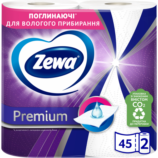 

Бумажные полотенца Zewa Premium 2 слоя 2шт