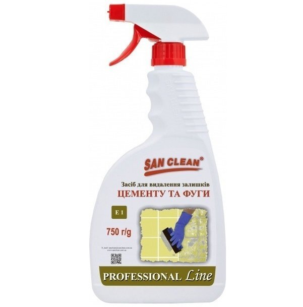 San Clean для удаления цемента и фуги 750г распылитель фото 
