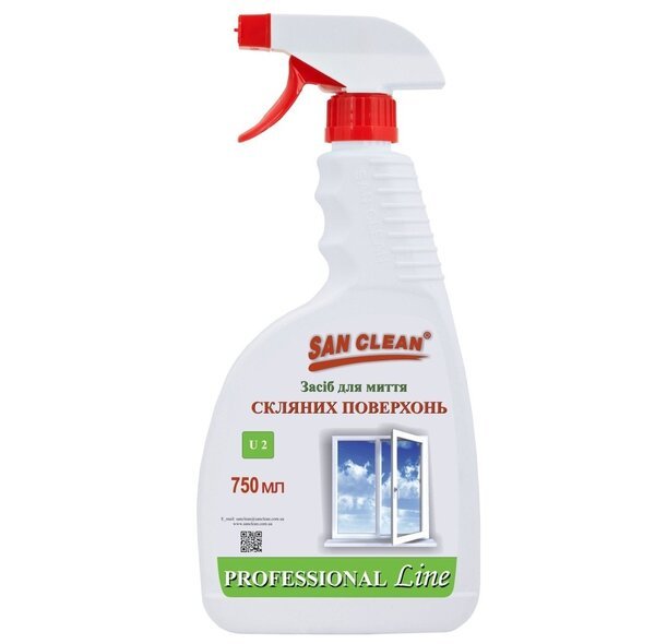 Акція на San Clean для стеклянных поверхностей 750г распылитель від MOYO