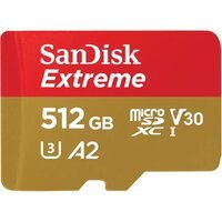 Карта пам`яті SanDisk microSDXC 512GB C10 UHS-I U3 R190/W130MB/s Extreme V30 (SDSQXAV-512G-GN6MN)