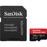 Карта пам`яті SanDisk microSDXC 128GB C10 UHS-I U3 R200/W90MB/s Extreme Pro V30 + АДАПТЕР SD (SDSQXCD-128G-GN6MA)