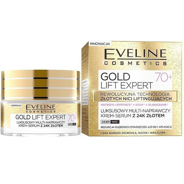 

Eveline Cosmetics Gold lift expert эксклюзивный ультра восстанавливающий крем-сыворотка 70+50 мл