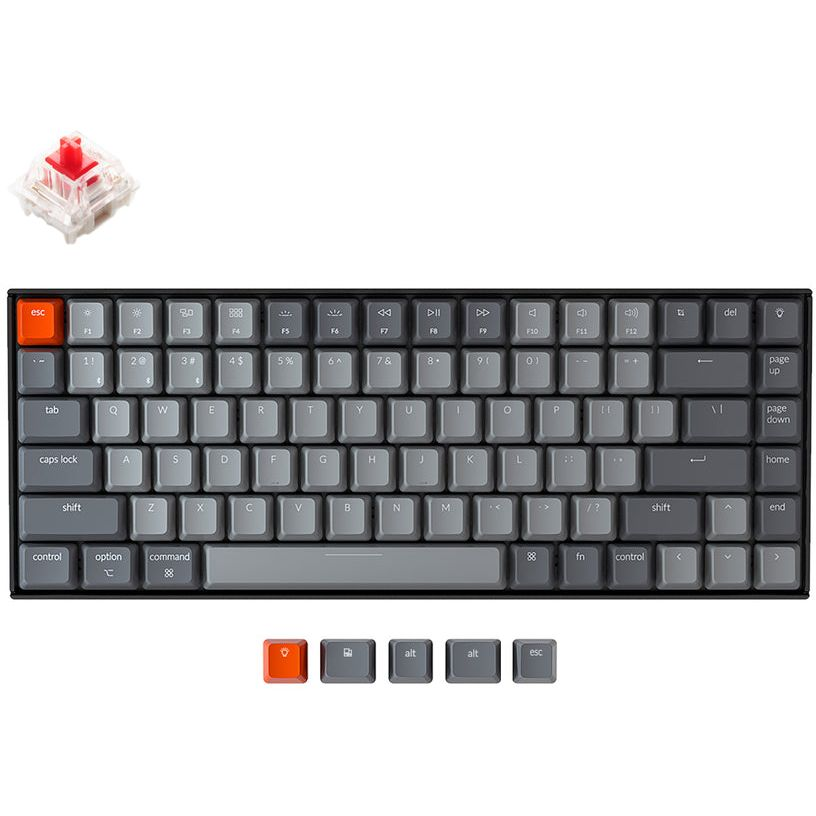 Клавиатура Keychron K2 84 Key Gateron Red Hot-Swap White LED Black фото 