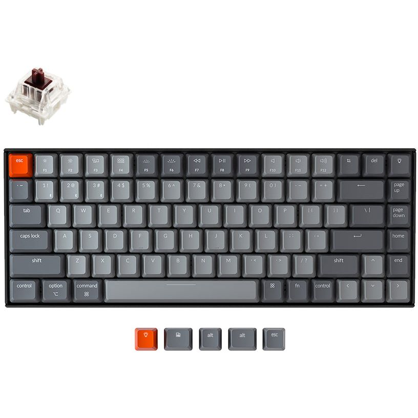 Клавіатура Keychron K2 84 Key Gateron Brown Hot-Swap White LED Blackфото