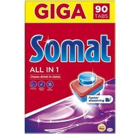Таблетки для посудомоечных машин Somat All in one 90шт