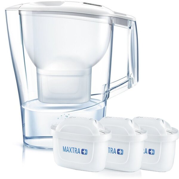 

Фильтр-кувшин Brita Aluna Memo + 3 картриджа 2.4 л (1.4 л очищенной воды) белый (1040564)