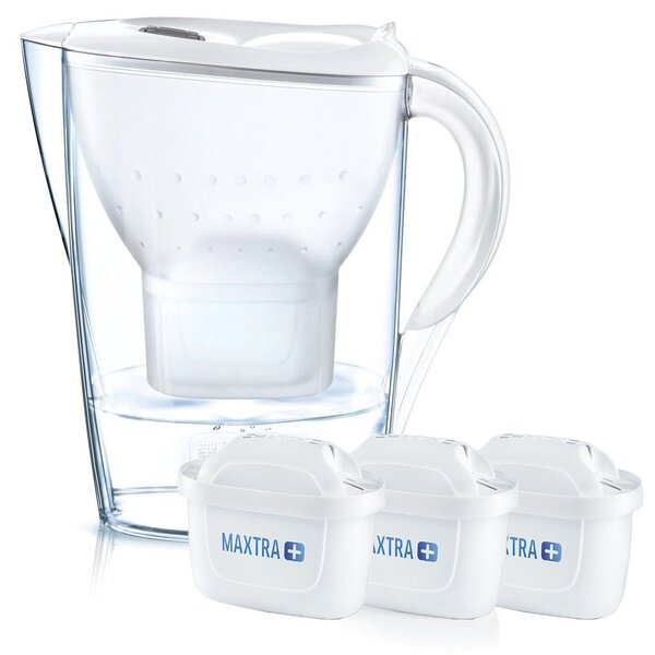 

Фильтр-кувшин Brita Marella Memo + 3 картриджа 2.4 л (1.4 л очищенной воды) белый (1039273)