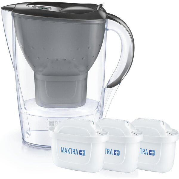 

Фильтр-кувшин Brita Marella + 3 картриджа 2.4 л (1.4 л очищенной воды) графит (1039274)