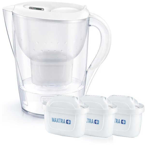 

Фильтр-кувшин Brita Marella XL Memo + 3 картриджа 3.5 л (2 л очищенной воды) белый (1040212)
