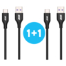 Кабель 2E USB-A - Type-C Glow 1m Black (2E-CCAC-BL)