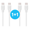 Кабель 2E Type-C - Type-C Glow 60W 1m White (2E-CCCC-WH)