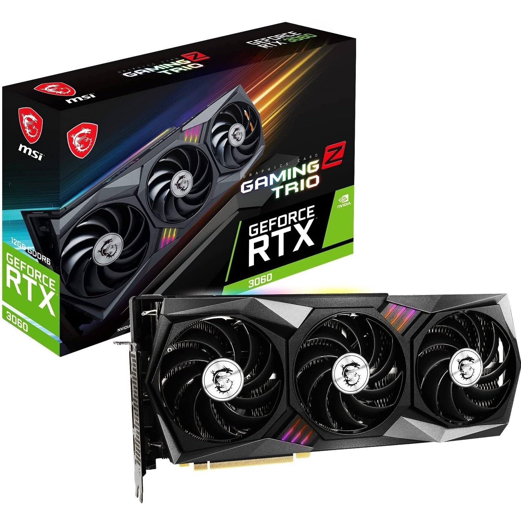 Видеокарта MSI GeForce RTX 3060 12GB GDDR6 GAMING Z TRIO (912-V390-255) фото 1