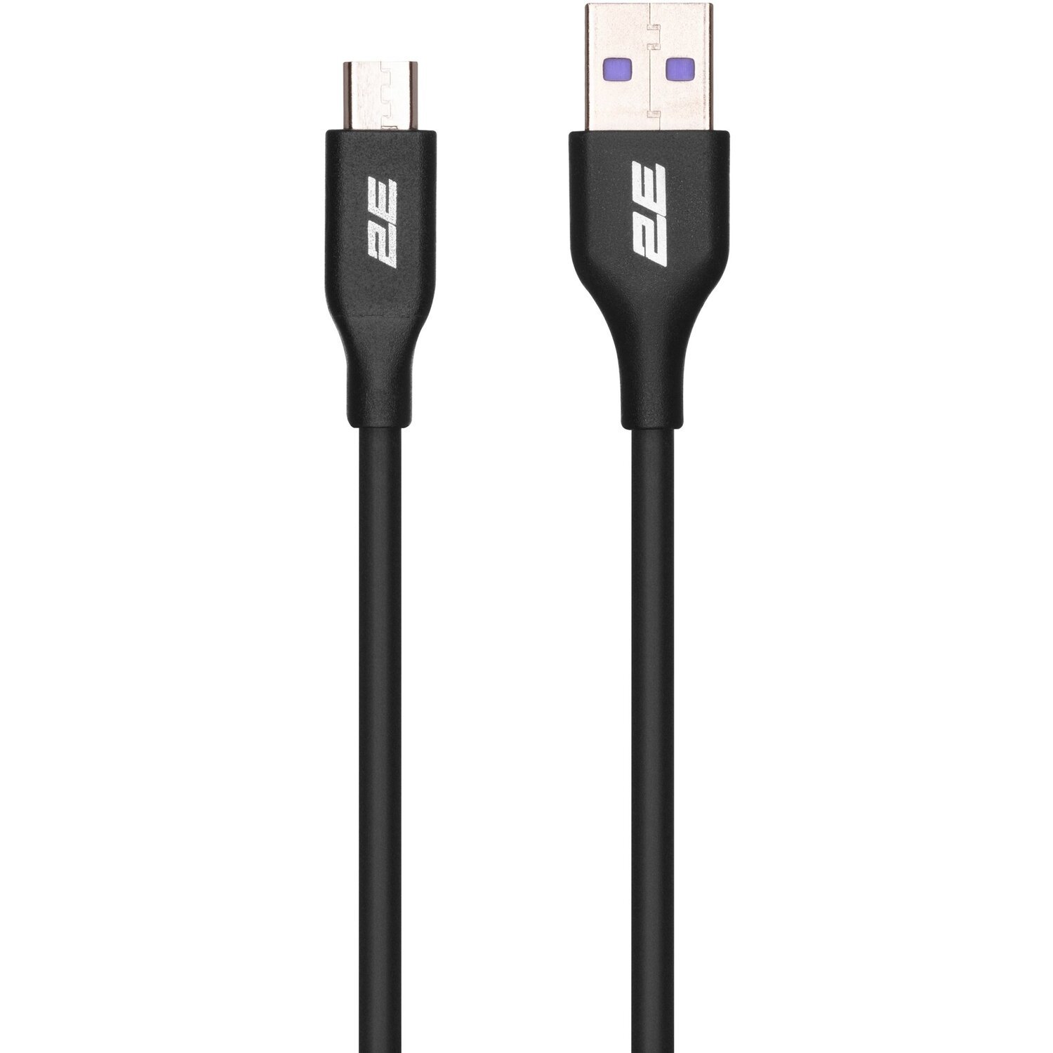 Кабель 2E USB-A – microUSB Glow 1m Black (2E-CCAM-BL)фото