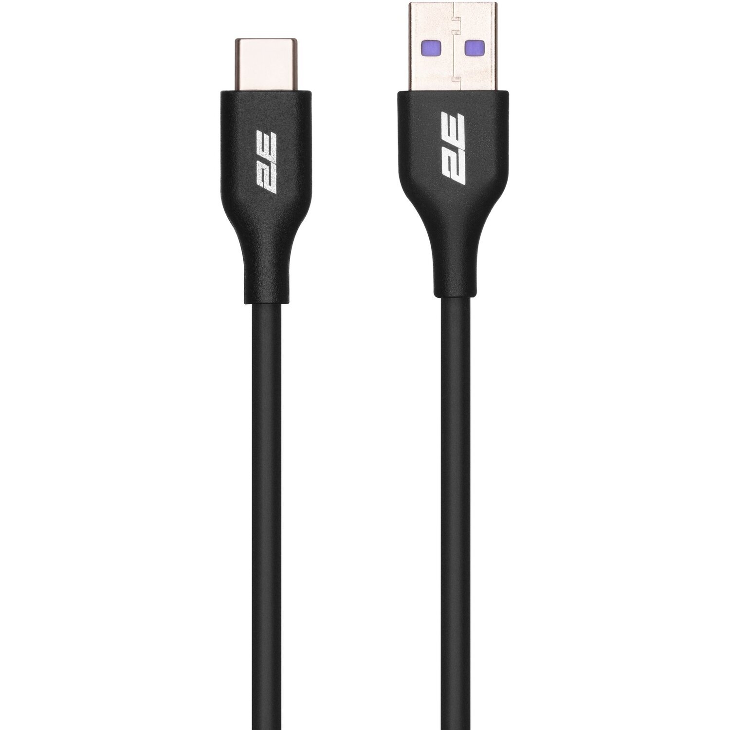 Кабель 2E USB-A – Type-C Glow 1m Black (2E-CCAC-BL)фото