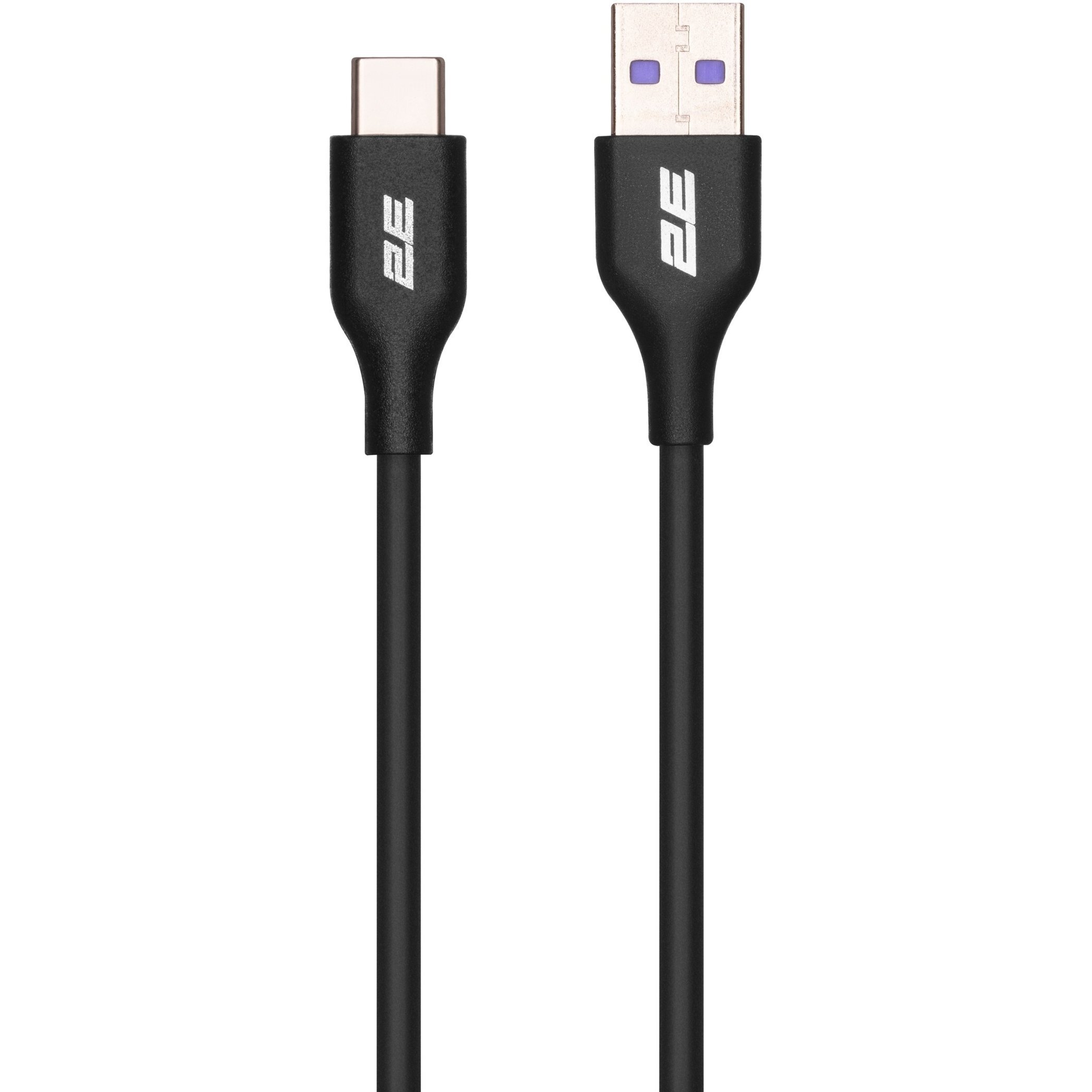 Кабель 2E USB-A - Type-C Glow 1m Black (2E-CCAC-BL) фото 1
