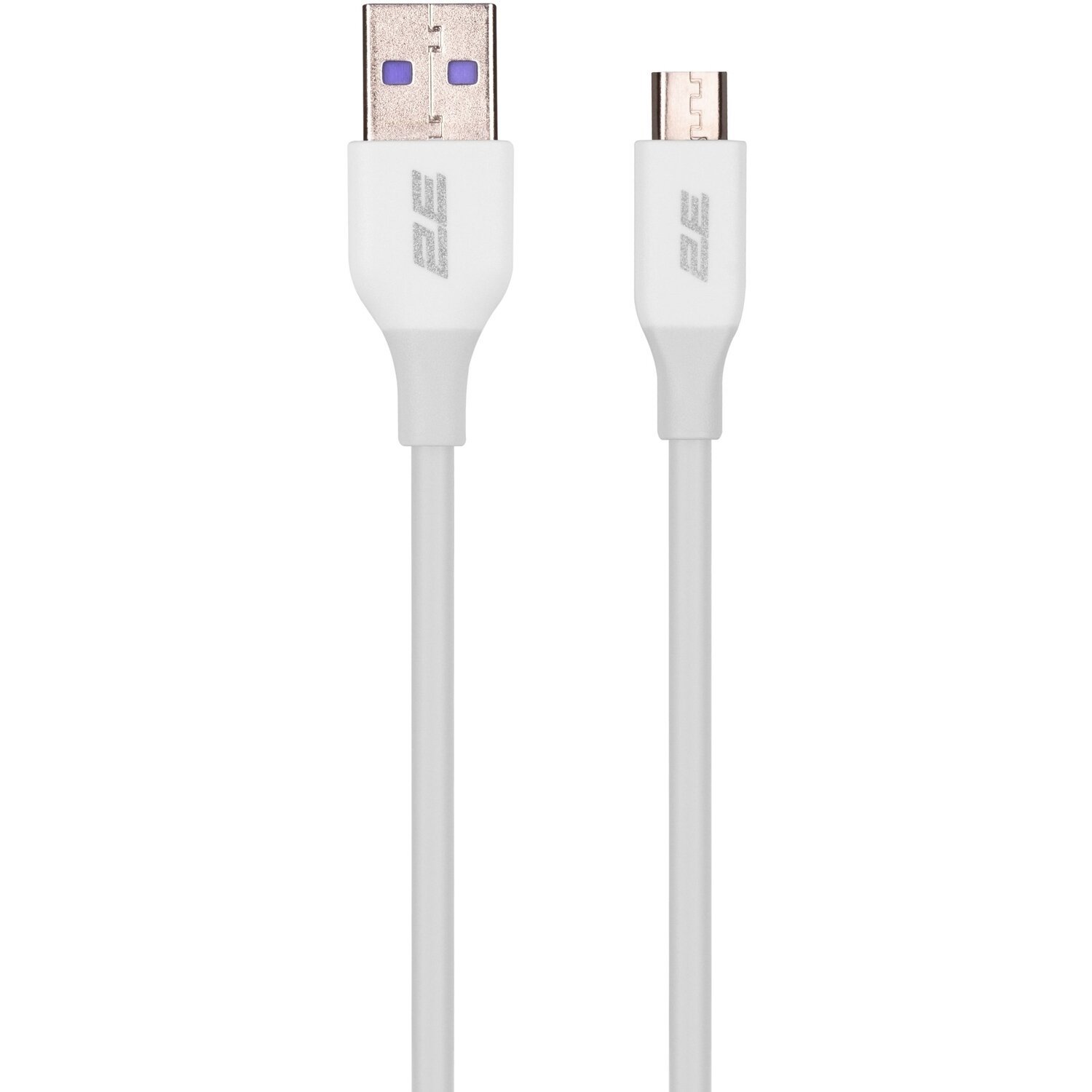Кабель 2E USB-A - microUSB Glow 1m White (2E-CCAM-WH) фото 