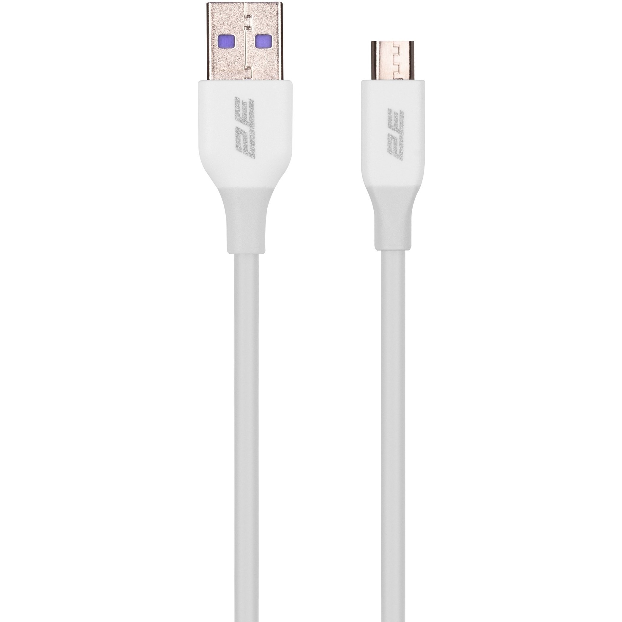 Кабель 2E USB-A - microUSB Glow 1m White (2E-CCAM-WH) фото 1
