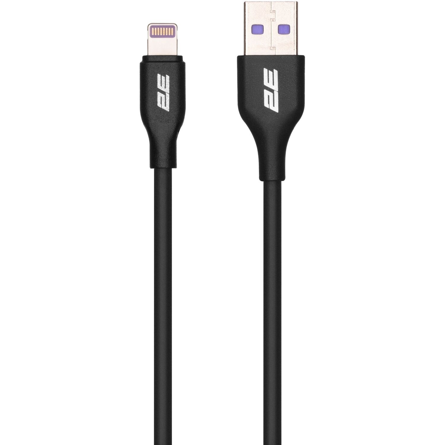 Кабель 2E USB-A – Lightning Glow 1m Black (2E-CCAL-BL)фото