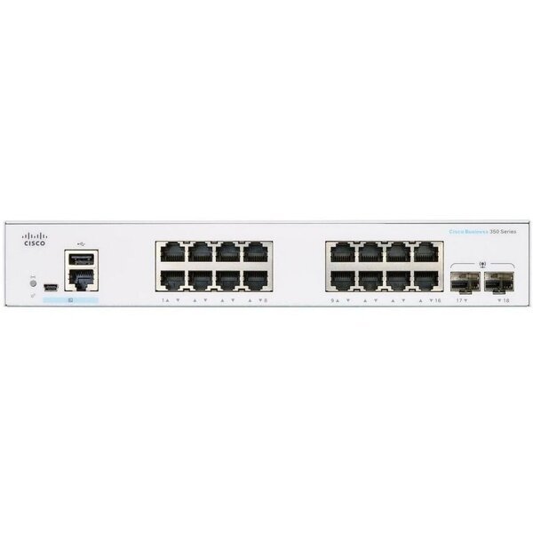 

Коммутатор Cisco CBS350 Managed 16-port GE, 2x1G SFP (CBS350-16T-2G-EU)