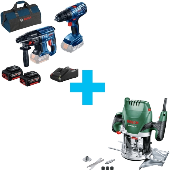 Набор инструментов Bosch перфоратор GBH 180-LI + дрель-шуруповерт GSR 180-LI в сумке с 2 АКБ +ЗУ (0.615.990.M31)