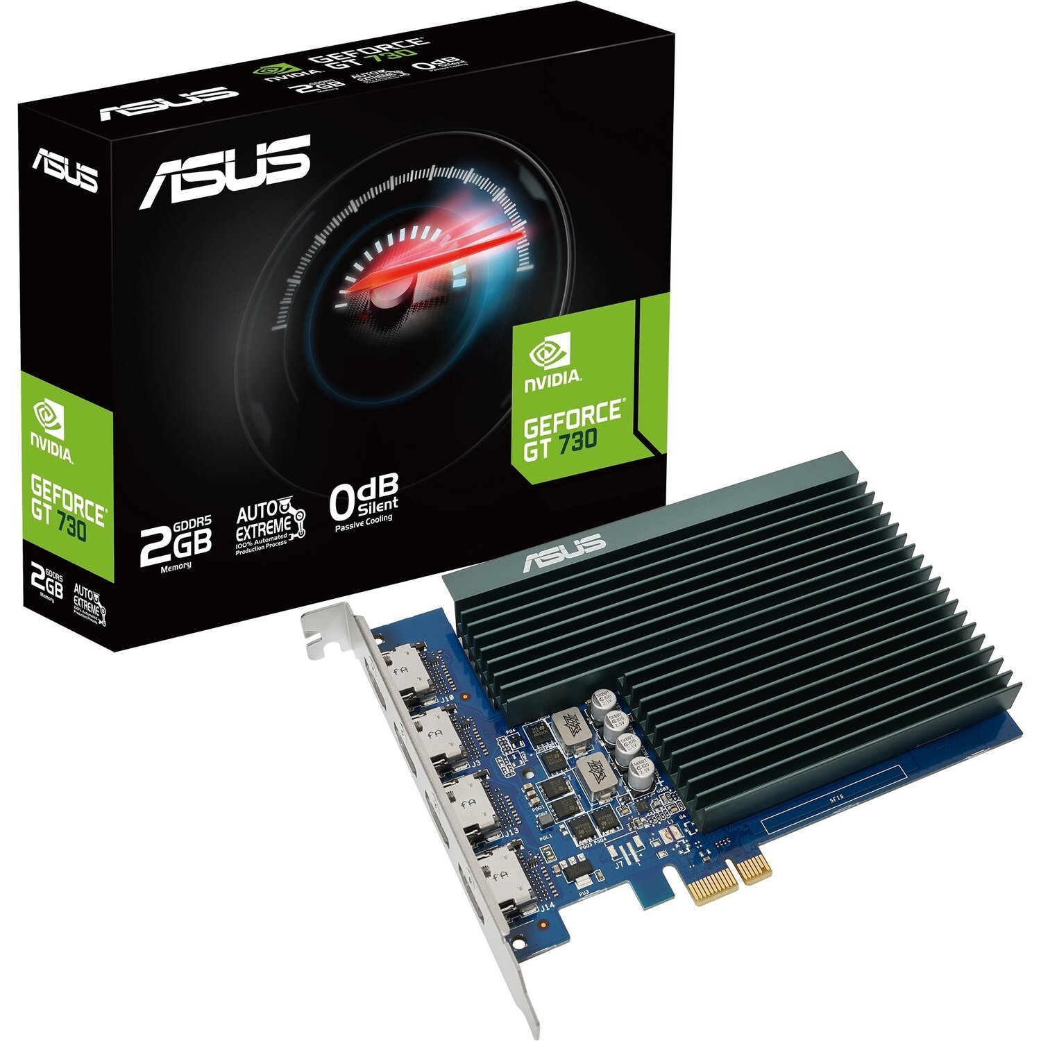 Видеокарта ASUS GeForce GT 730 2GB GDDR5 Silent loe 4 HDMI GT730-4H-SL-2GD5 фото 