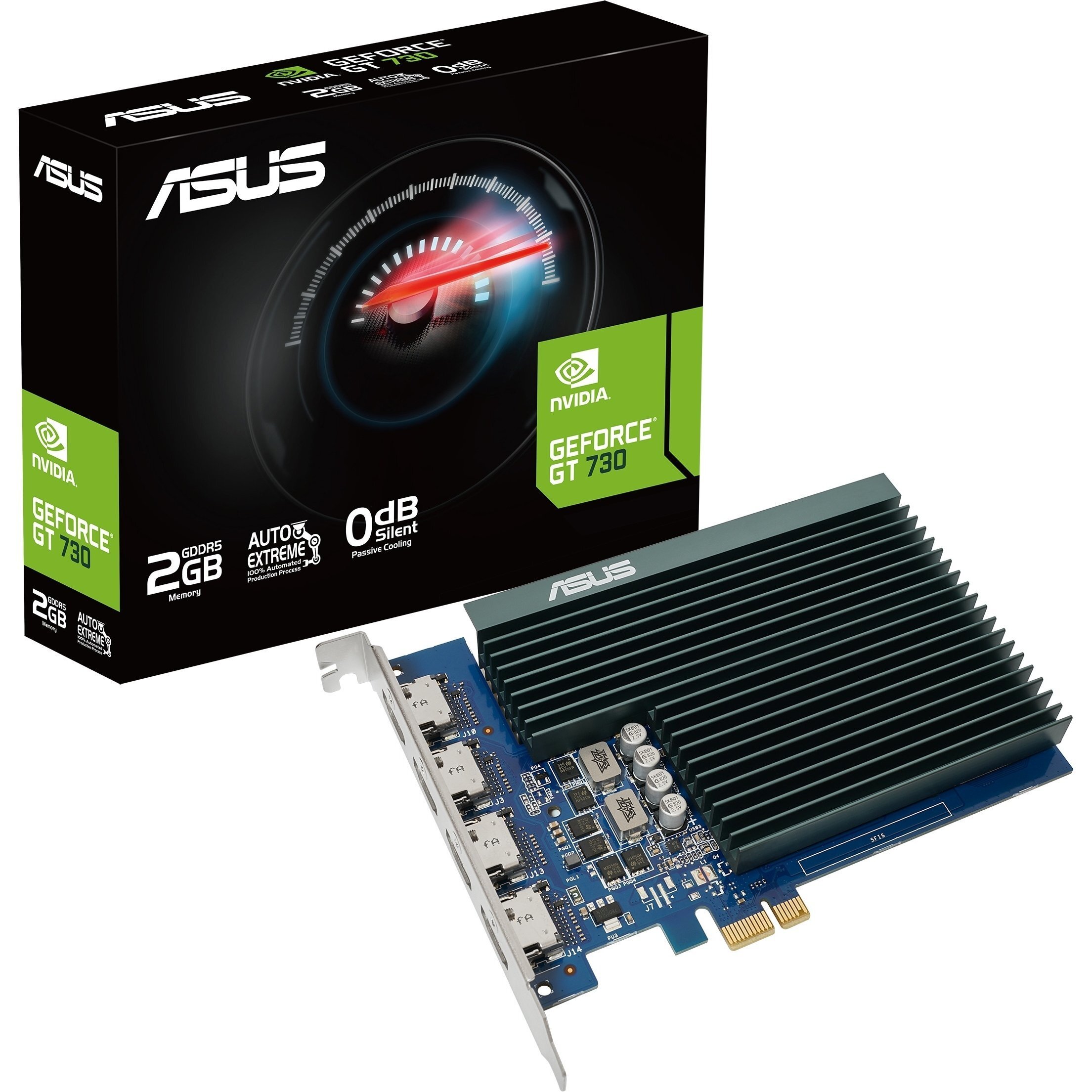 Видеокарта ASUS GeForce GT 730 2GB GDDR5 Silent loe 4 HDMI GT730-4H-SL-2GD5 фото 1