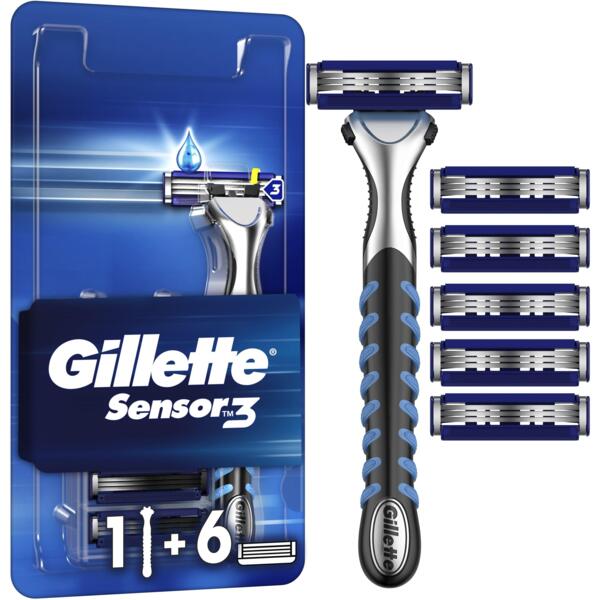

Бритва Gillette Sensor 3 с 6 сменными картриджами