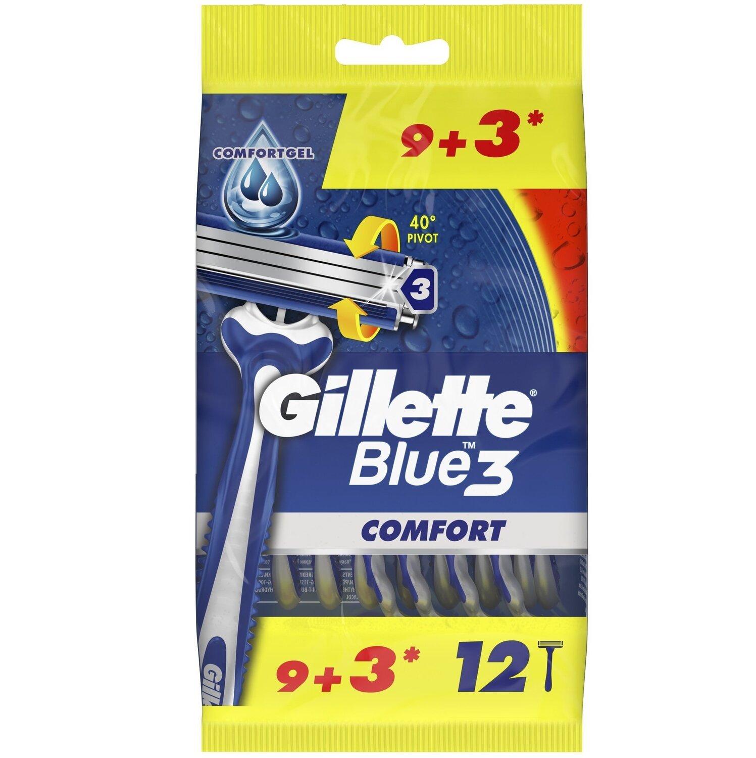 Бритва без сменных картриджей Gillette Blue 3 Комфорт 12шт фото 