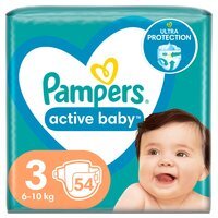 PAMPERS Дитячі одноразові підгузки Active Baby Midi (6-10 кг) 54шт