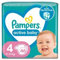 PAMPERS Детские одноразовые подгузники Active Baby Maxi (9-14 кг) 46шт