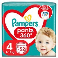 PAMPERS Детские одноразовые подгузники-трусики Pants Maxi (9-15кг) Джамбо 52шт
