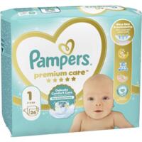Подгузники Pampers Premium Care Newborn Размер 1 2-5 кг 26 шт