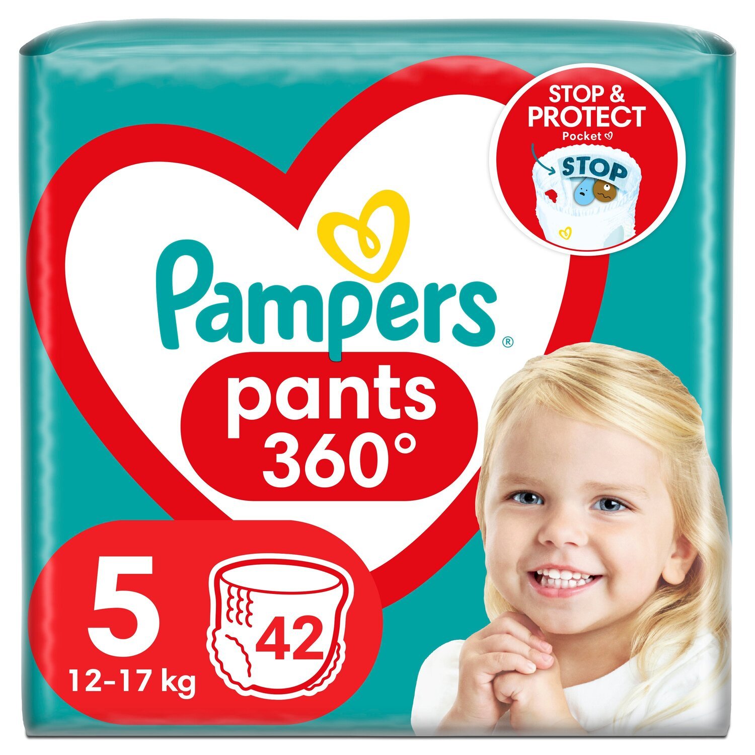 PAMPERS Детские одноразовые подгузники-трусики Pants Junior (12-17 кг) Макси 42шт фото 
