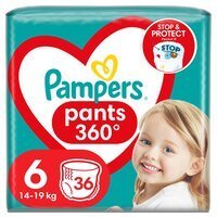 PAMPERS Детские одноразовые подгузники-трусики Pants Giant (15+ кг) Макси 36шт