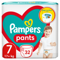 PAMPERS Детские одноразовые подгузники-трусики Pants Giant Plus (17+ кг) Макси 32шт