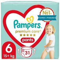 PAMPERS Детские одноразовые подгузн-трусики PremiumCare Pants Giant (15+кг) 31шт