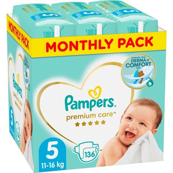 Акція на PAMPERS Детские подгузники Premium Care Junior (11-16 кг) Мега Супер 136шт від MOYO
