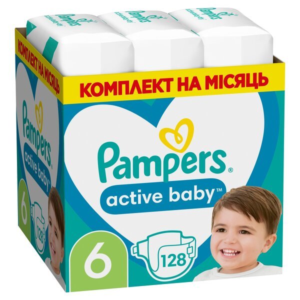 Акція на PAMPERS Детские одноразовые подгузники Active Baby Giant (13-18 кг) Мега Супер 128шт від MOYO