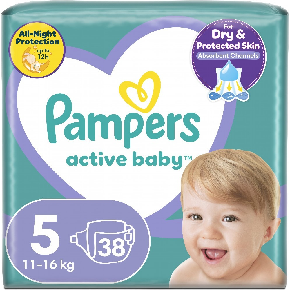 Pampers Подгузники Active Baby размер 5 (11 – 16 кг), 38 шт фото 