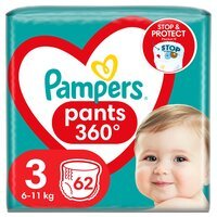PAMPERS Детские одноразовые подгузники-трусики Pants Midi (6-11кг) Джамбо 62шт